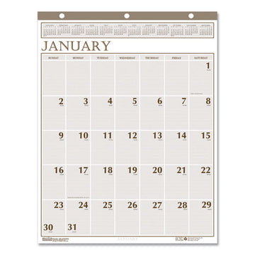House of Doolittle™ Large Print Recycled Monthly Wall Calendar, 20 X 26, Beige Sheets, 12-month (jan To Dec): 2022 freeshipping - TVN Wholesale